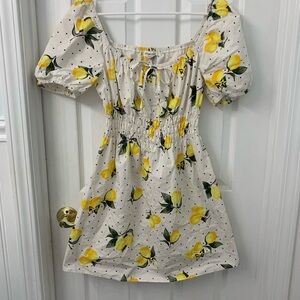 Floral Lemon Print Dress